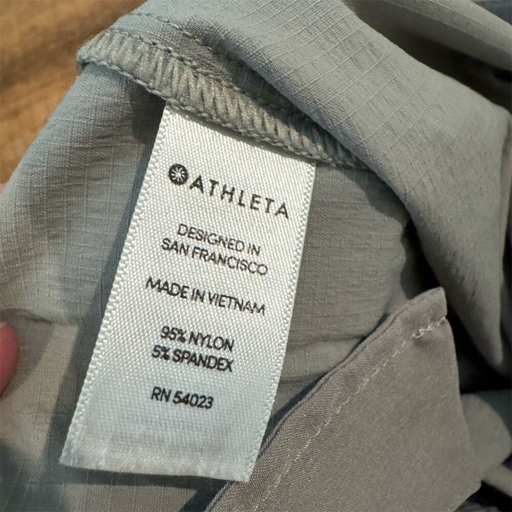 Athleta Trekkie Pants 6 Light Gray Beige Stretch Travel Ankle Zip Tapered Casual - Picture 4 of 7